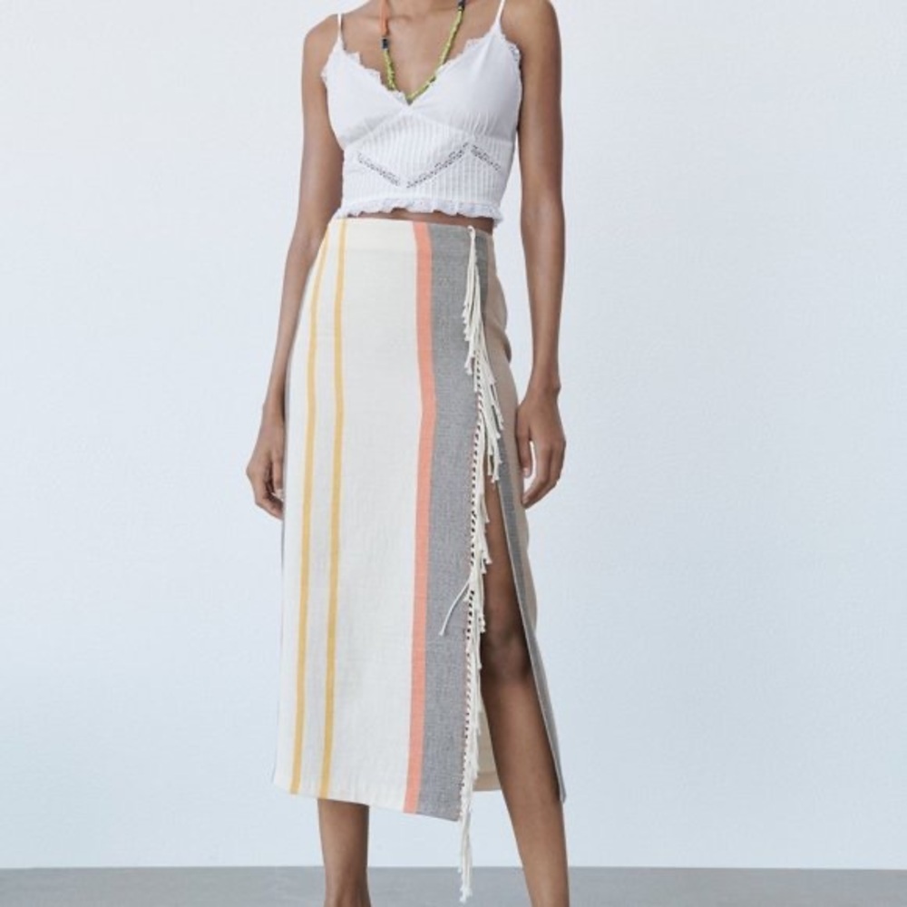 Zara striped skirt brand new size M 8155/018